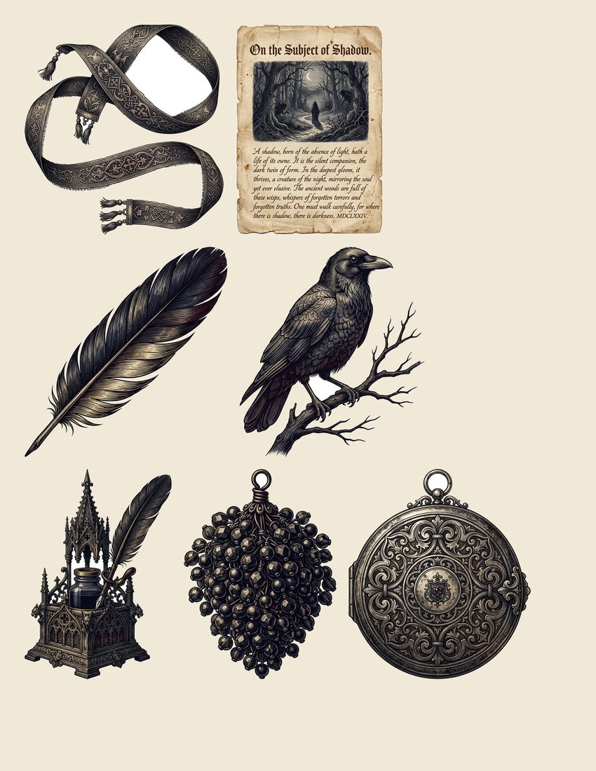 Ravens And Crows junk journal kit — sheet preview 3