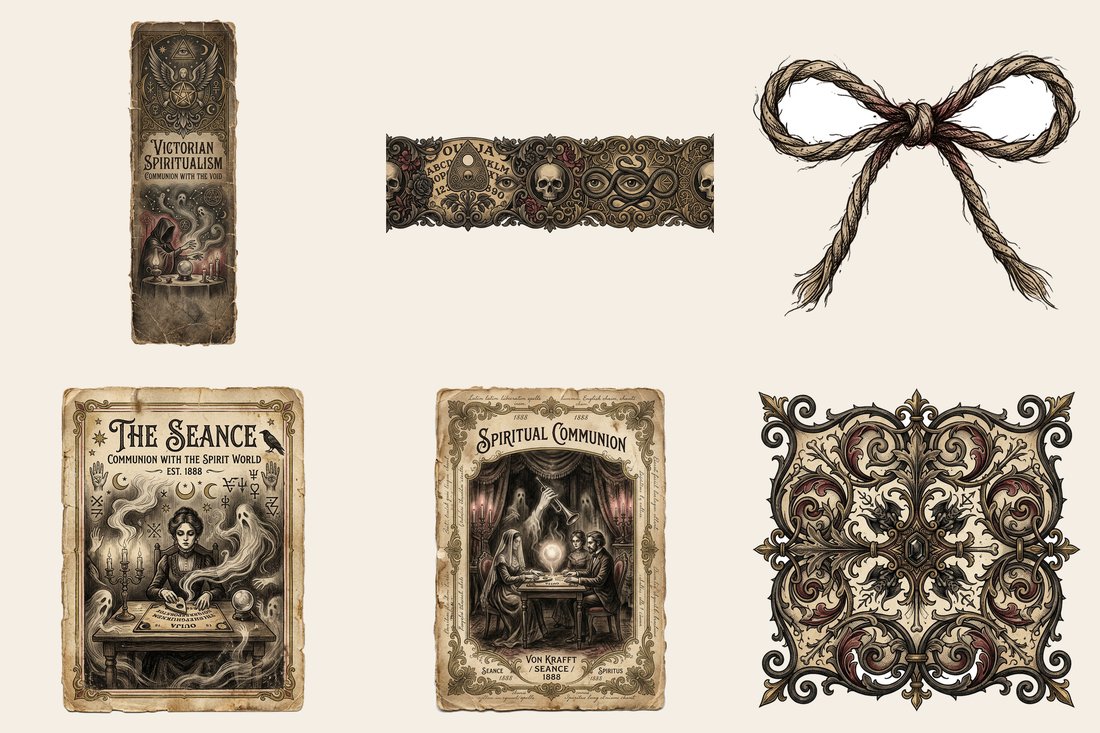 Seance Night junk journal kit — element closeup 1