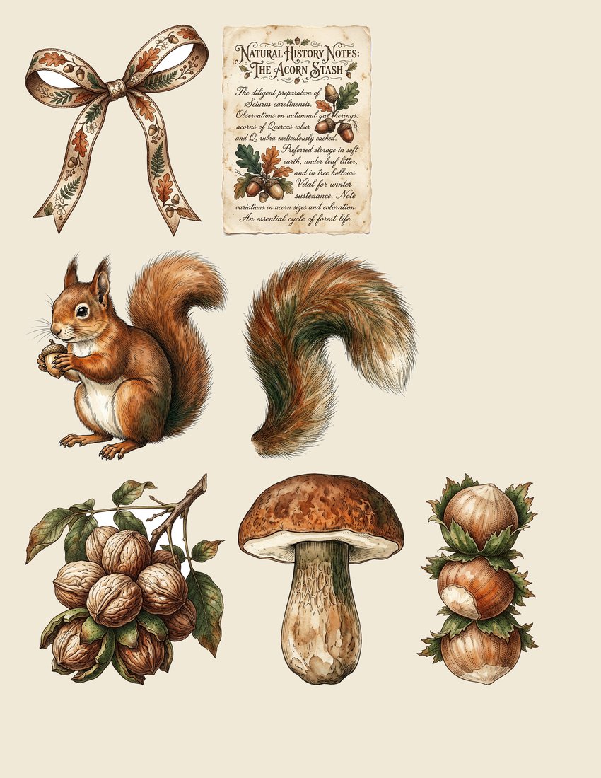 Squirrels Pantry junk journal kit — sheet preview 3