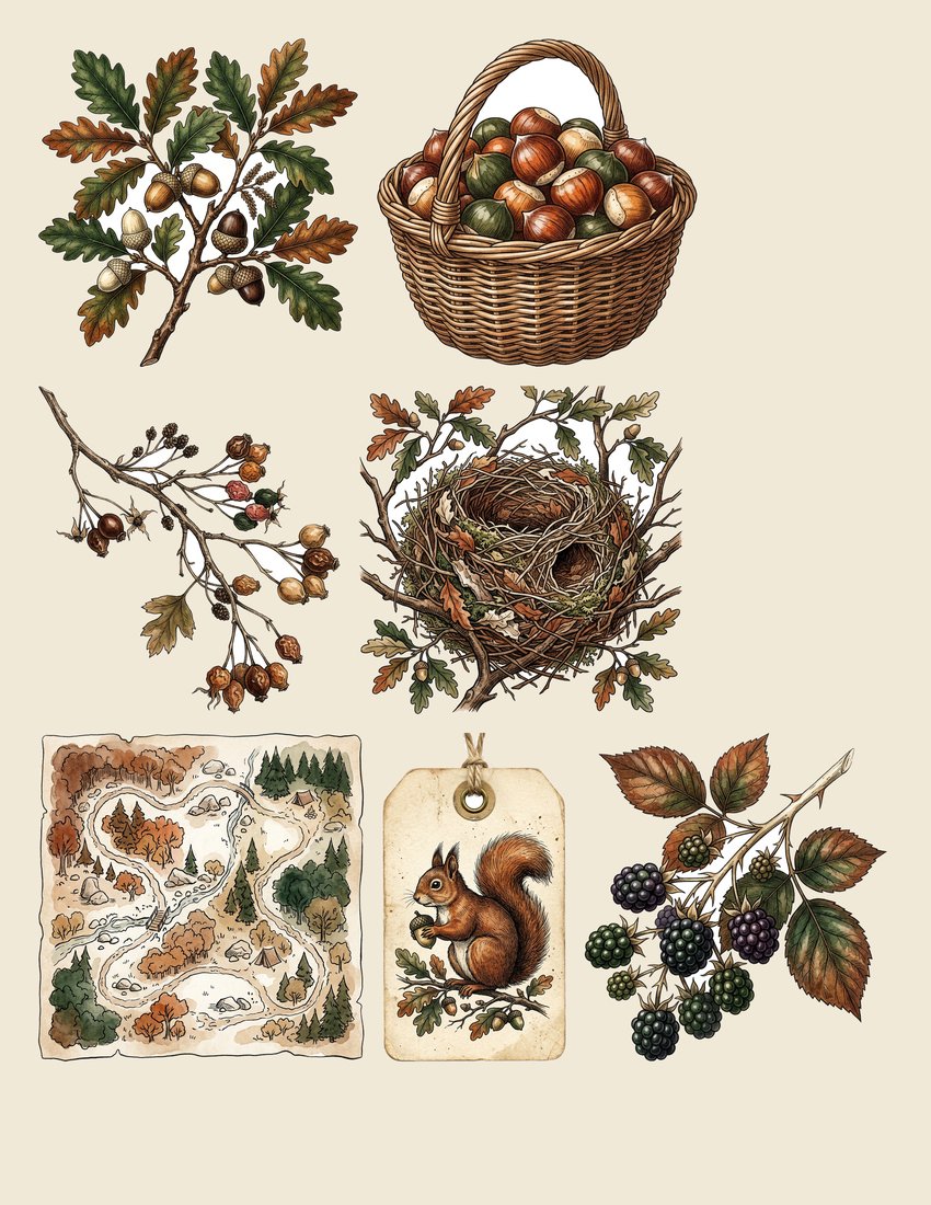Squirrels Pantry junk journal kit — sheet preview 4