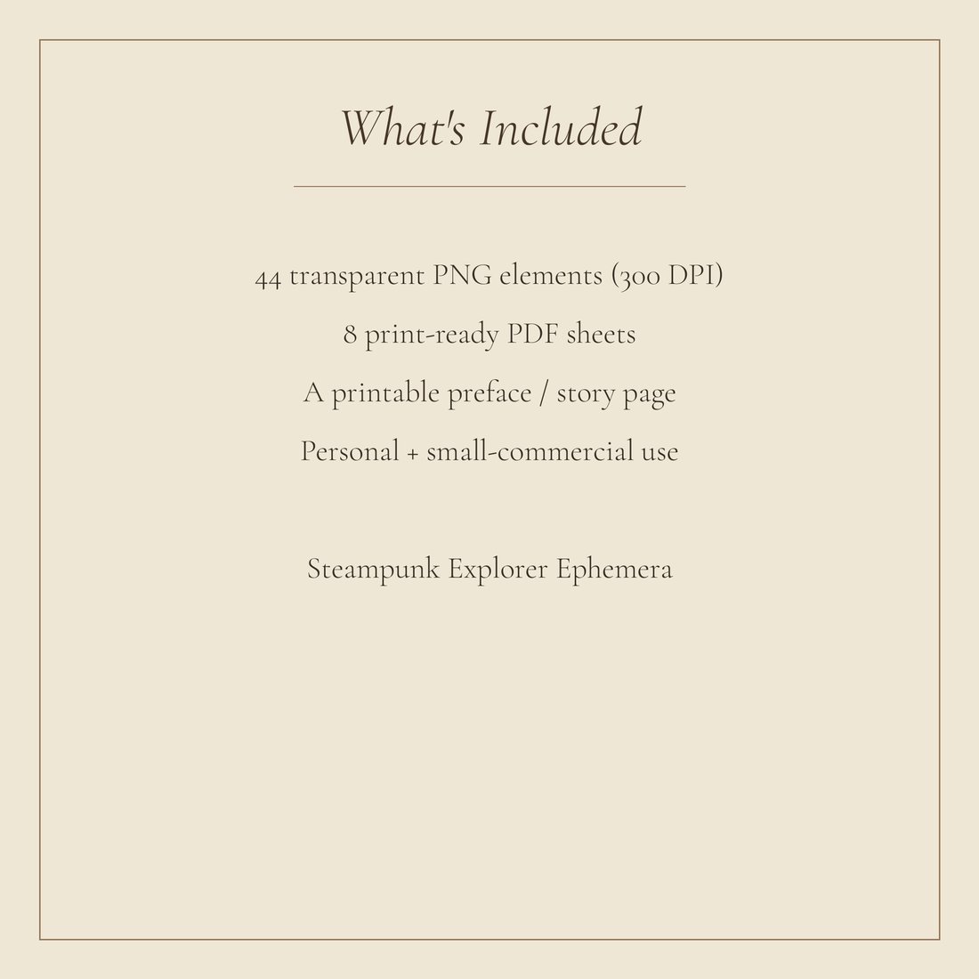 Steampunk Explorer junk journal kit — spec info