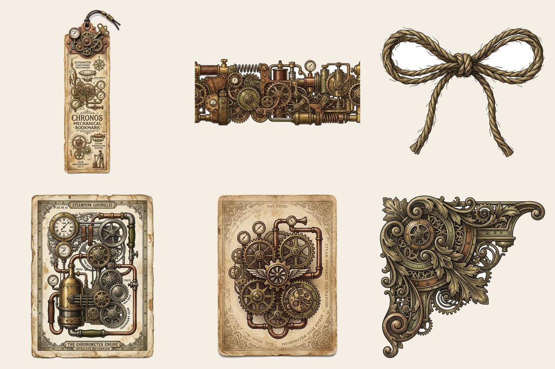 Steampunk Laboratory junk journal kit — element closeup 1