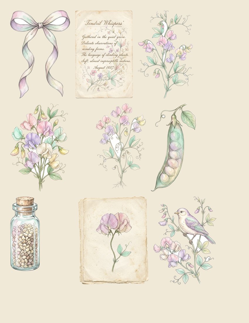 Sweet Pea Cottage junk journal kit — sheet preview 3
