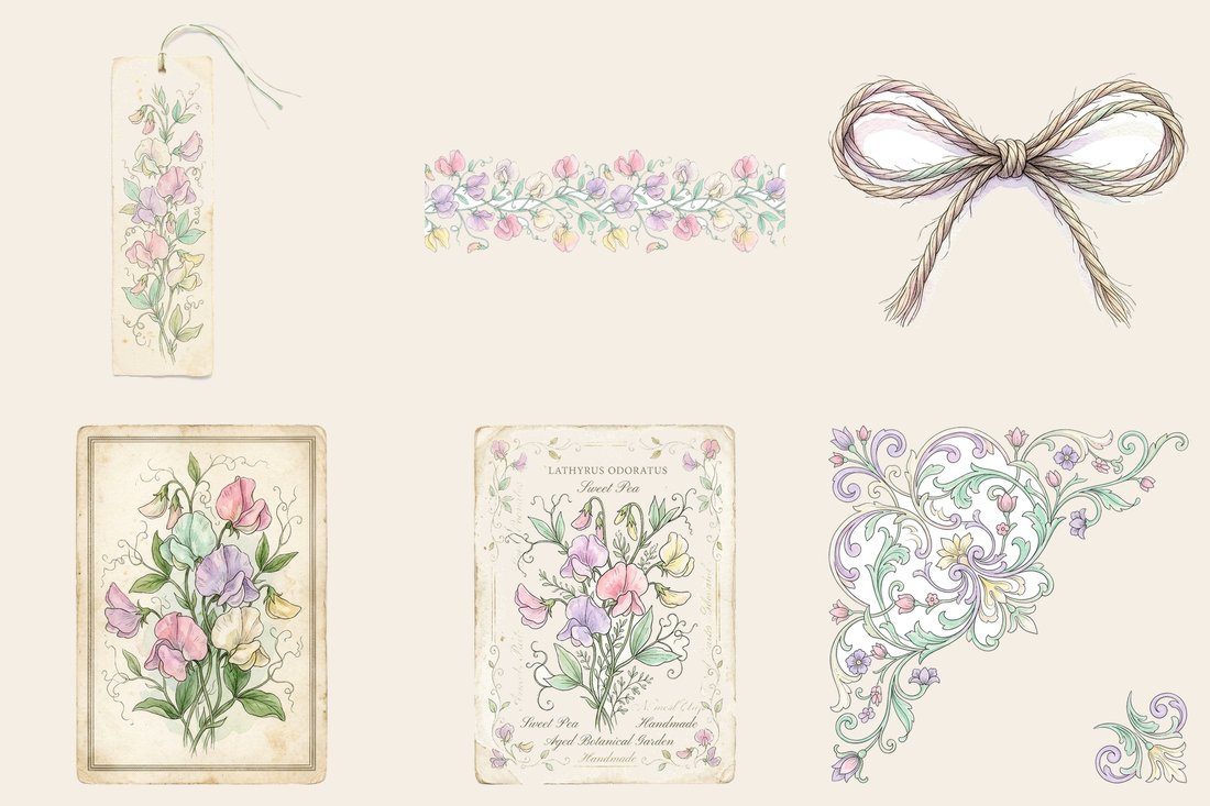 Sweet Pea Cottage junk journal kit — element closeup 1