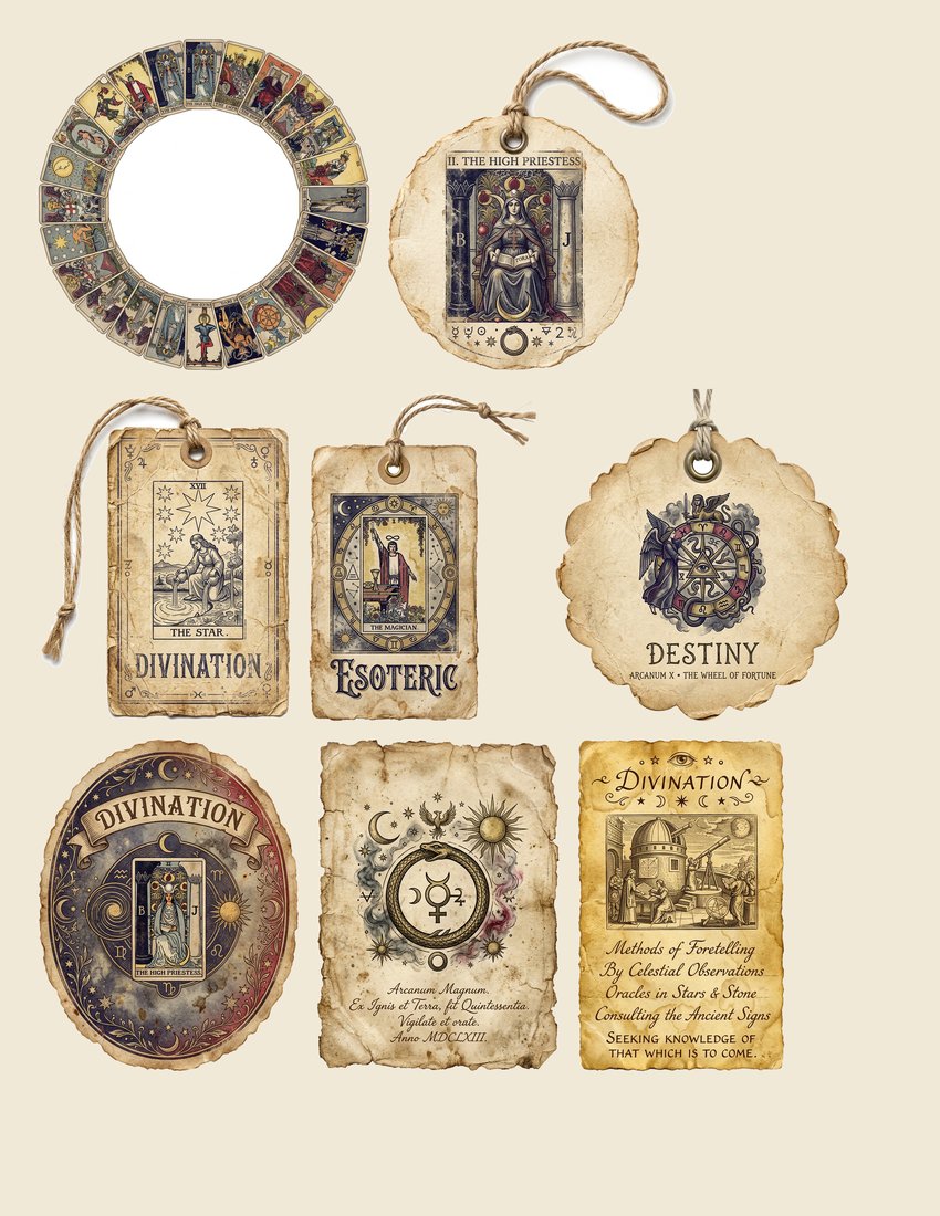 Tarot Arcana junk journal kit — sheet preview 2