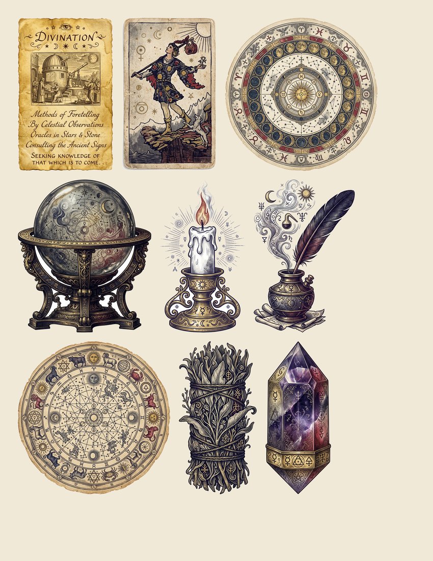 Tarot Arcana junk journal kit — sheet preview 3