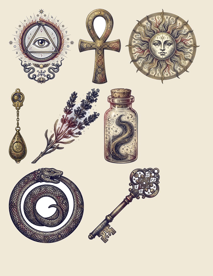 Tarot Arcana junk journal kit — sheet preview 4