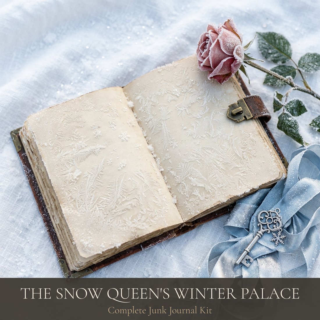 The Snow Queen's Winter Palace Junk Journal Kit | Enchanted Ice & Snow Ephemera | Digital Download