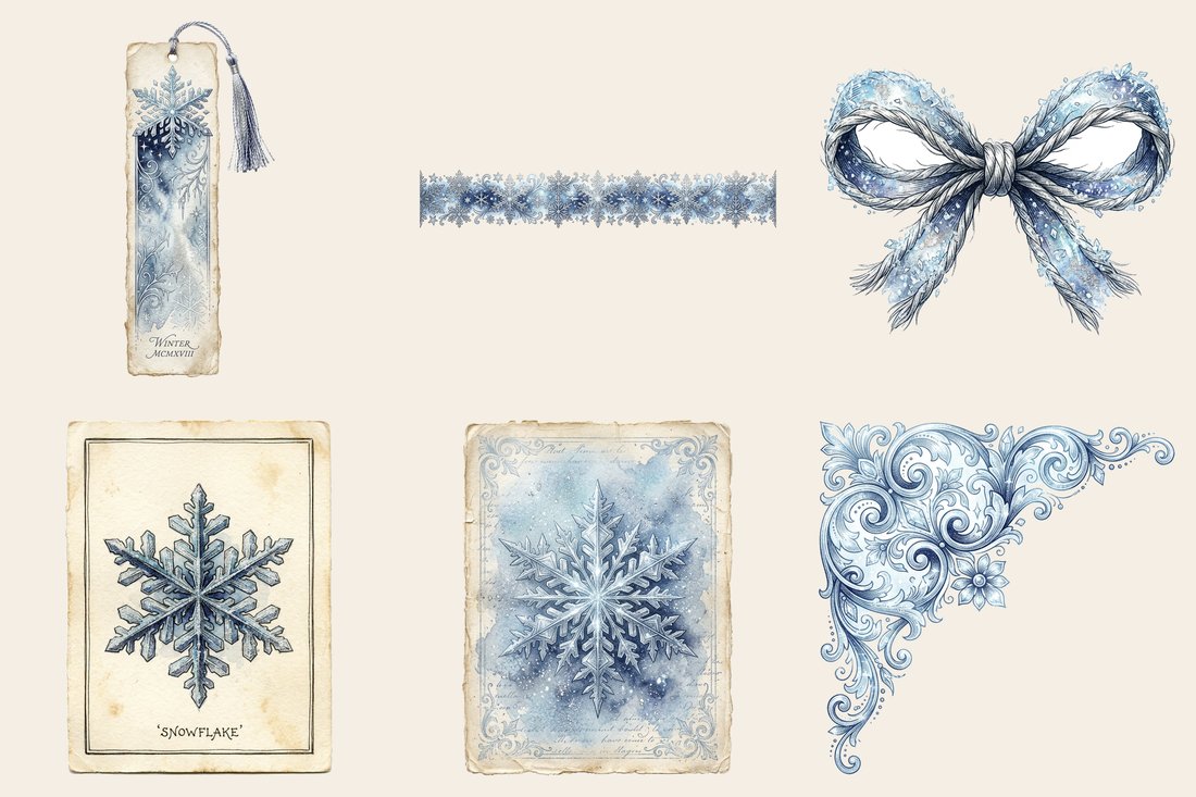 The Snow Queen junk journal kit — element closeup 1