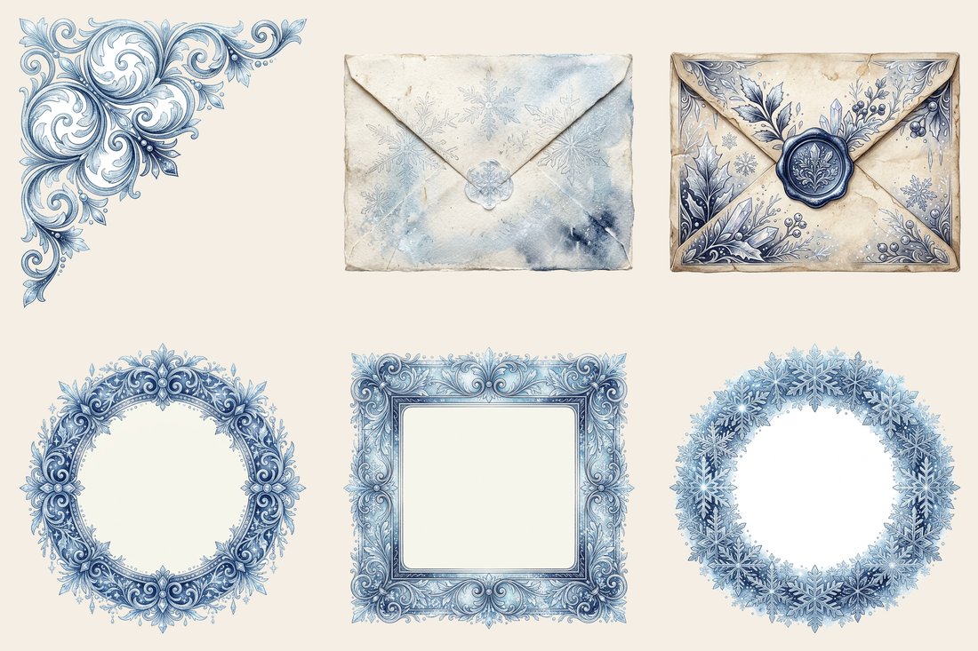 The Snow Queen junk journal kit — element closeup 2