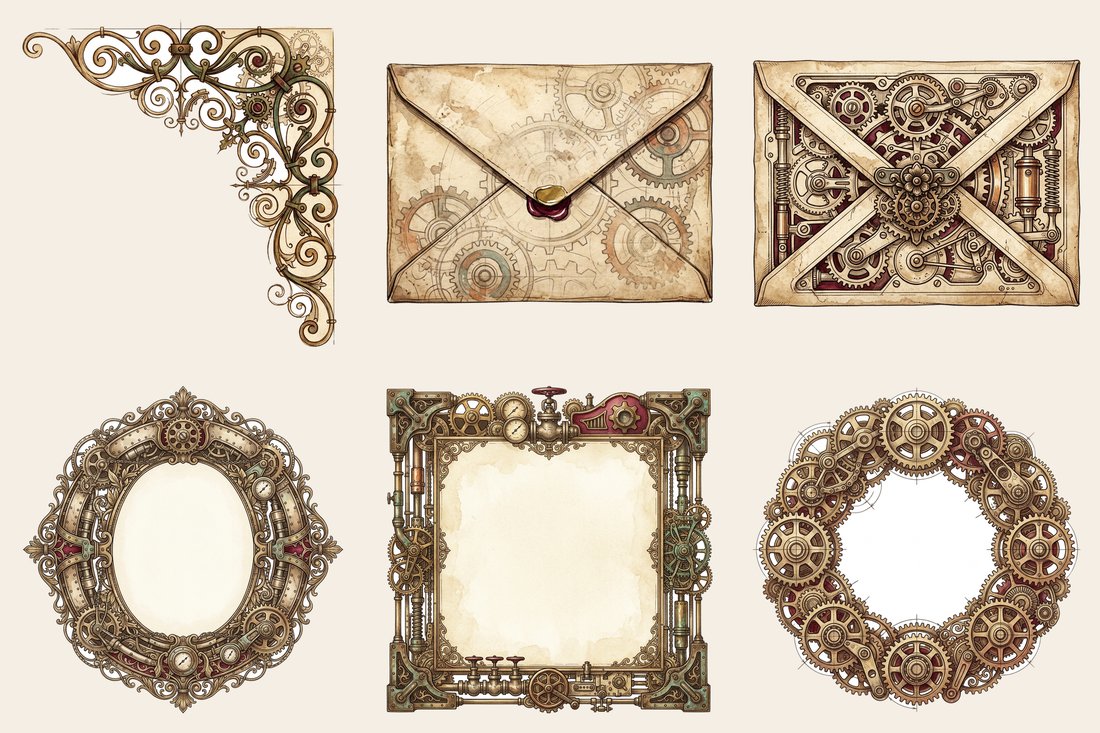 Victorian Machinist junk journal kit — element closeup 2