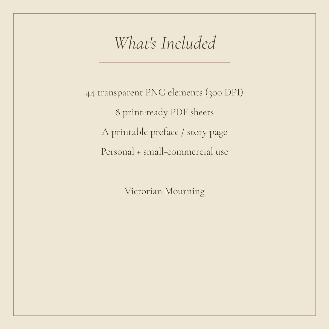 Victorian Mourning junk journal kit — spec info
