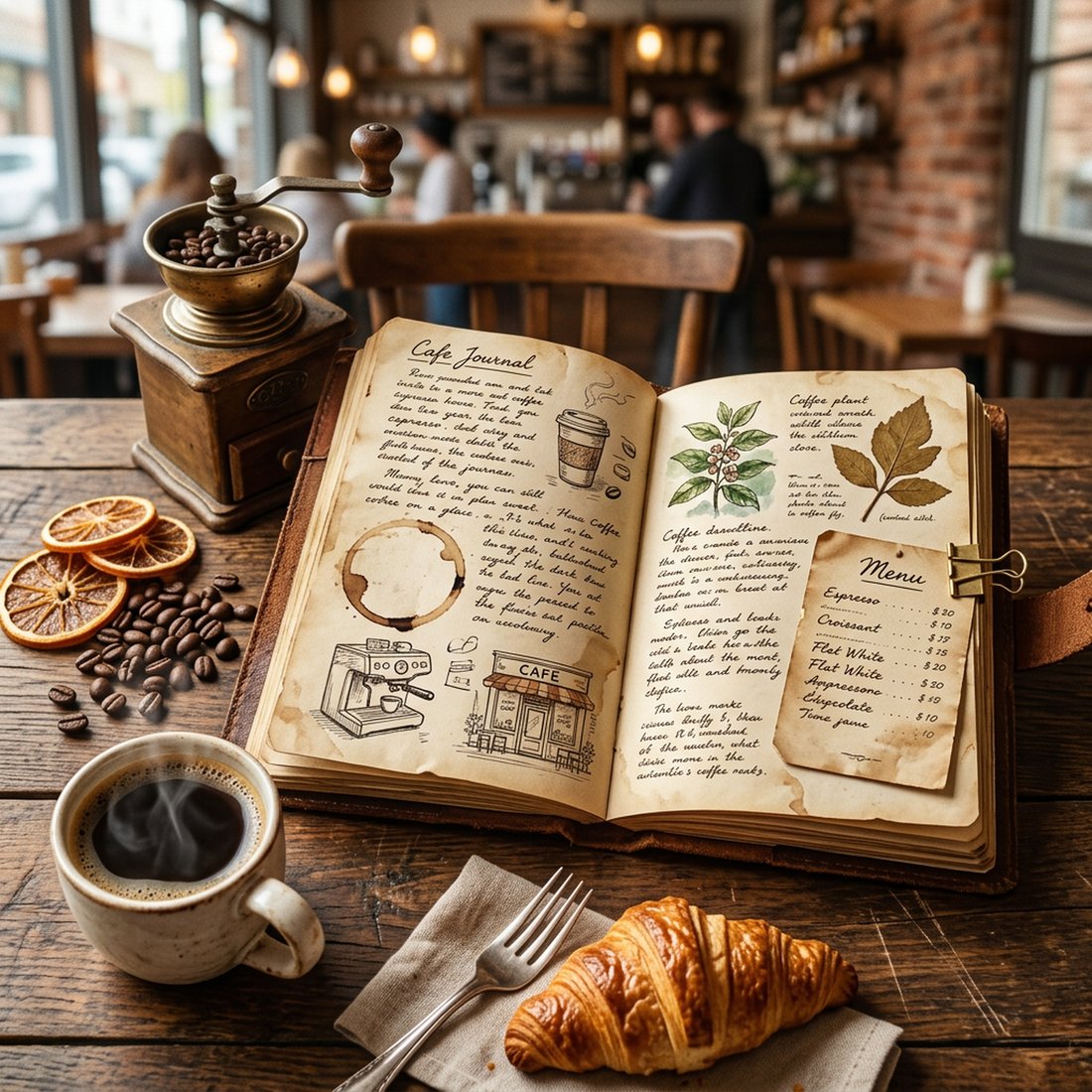 Vintage Coffee House Junk Journal Kit | Retro Cafe Coffee Ephemera + Printable Sheets | Coffee Lover Gift | Digital Download
