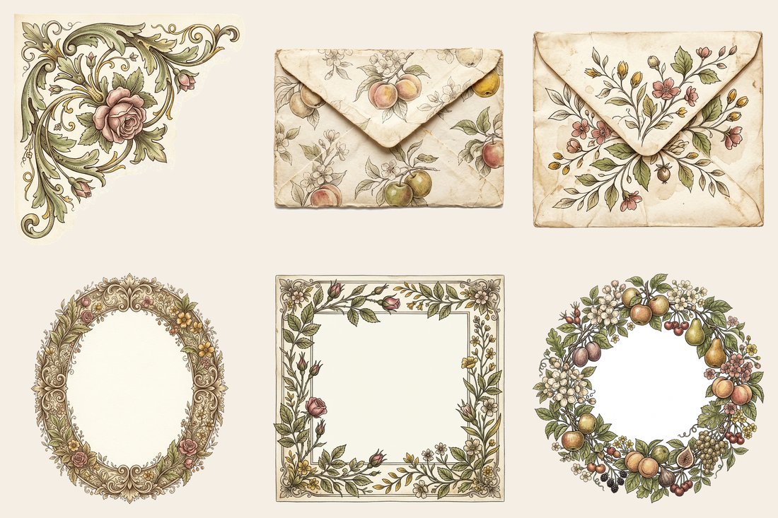 Vintage Orchard junk journal kit — element closeup 2