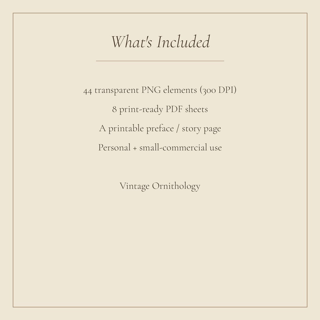 Vintage Ornithology junk journal kit — spec info