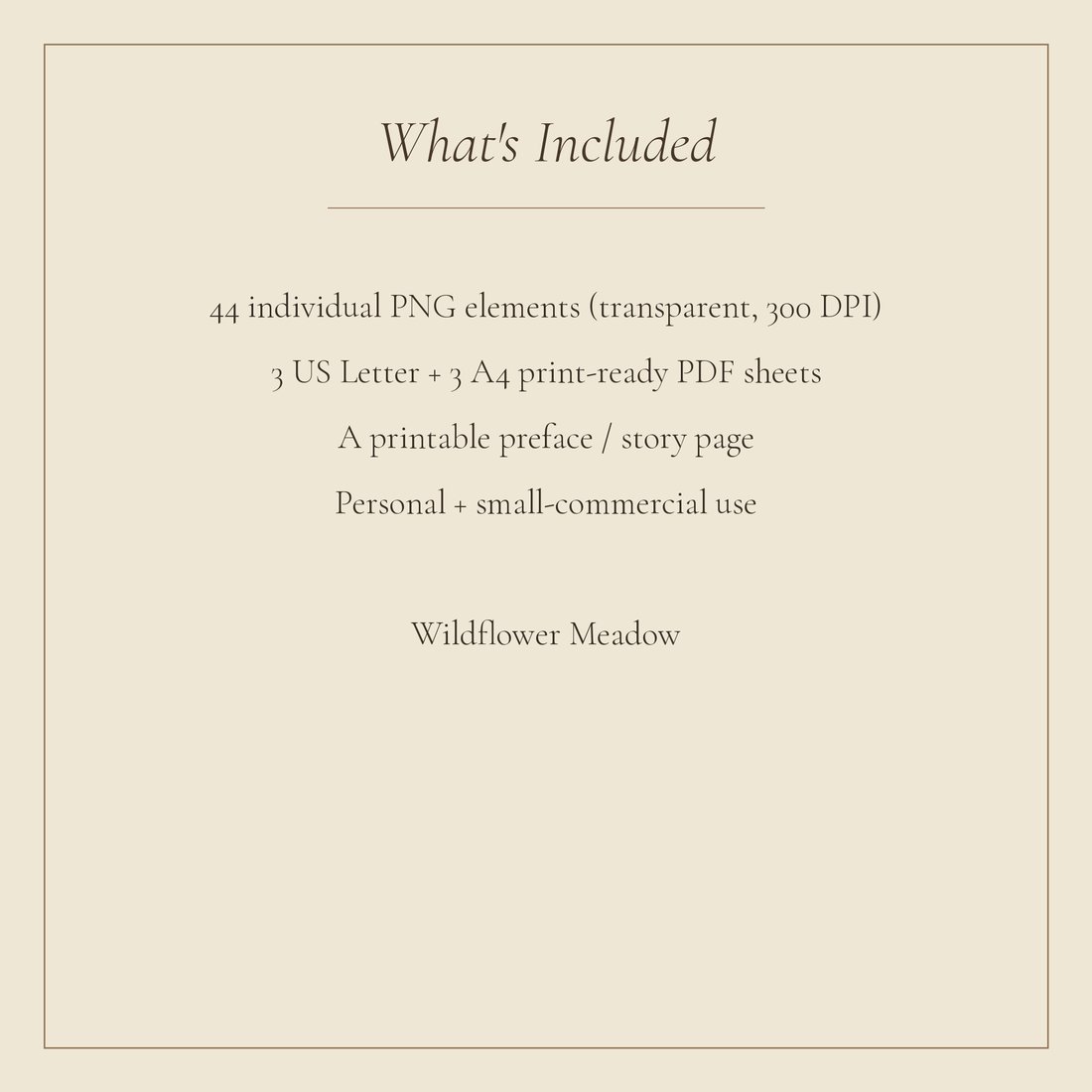 Wildflower Meadow junk journal kit — spec info