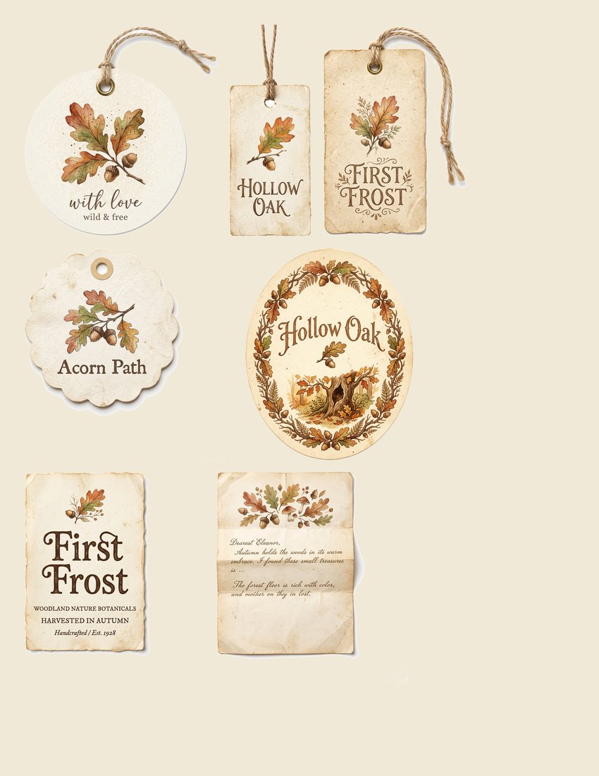 Woodland Foraging junk journal kit — sheet preview 2