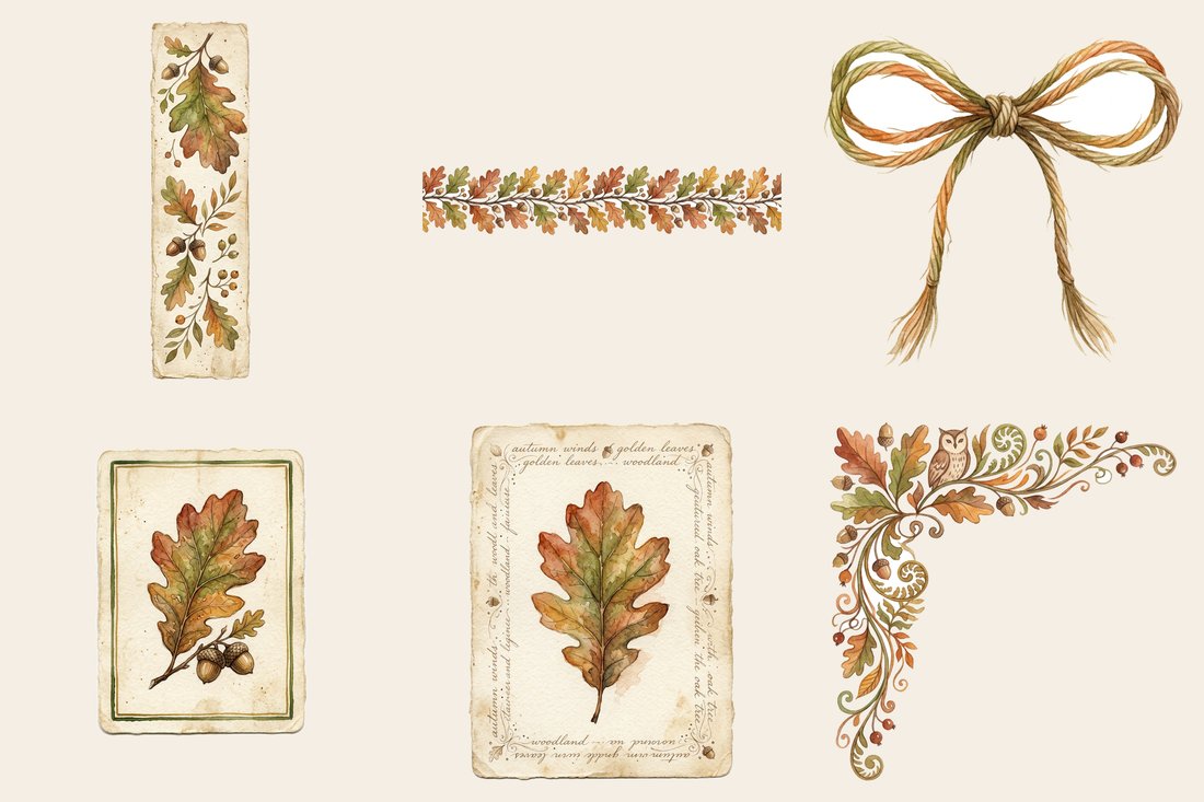 Woodland Foraging junk journal kit — element closeup 1