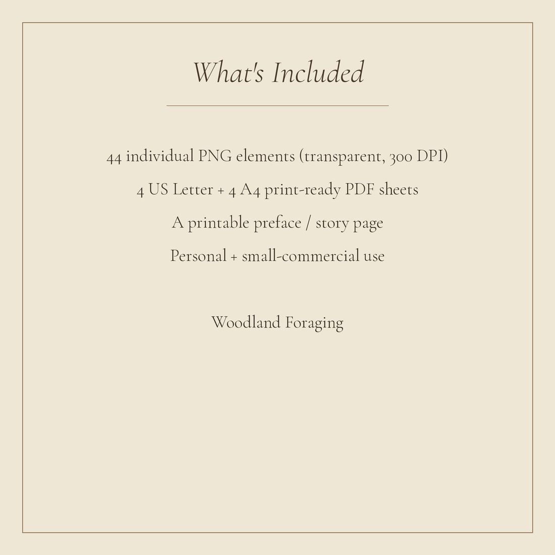 Woodland Foraging junk journal kit — spec info